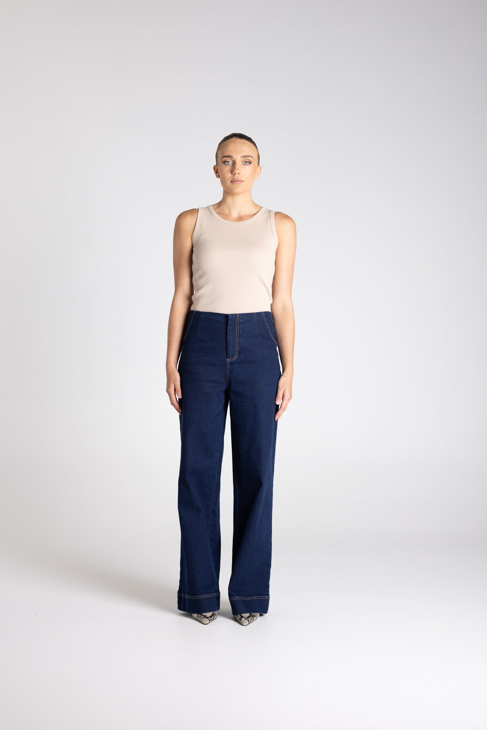 Denim Boot Leg Jean by Two-Ts - Dark Denim