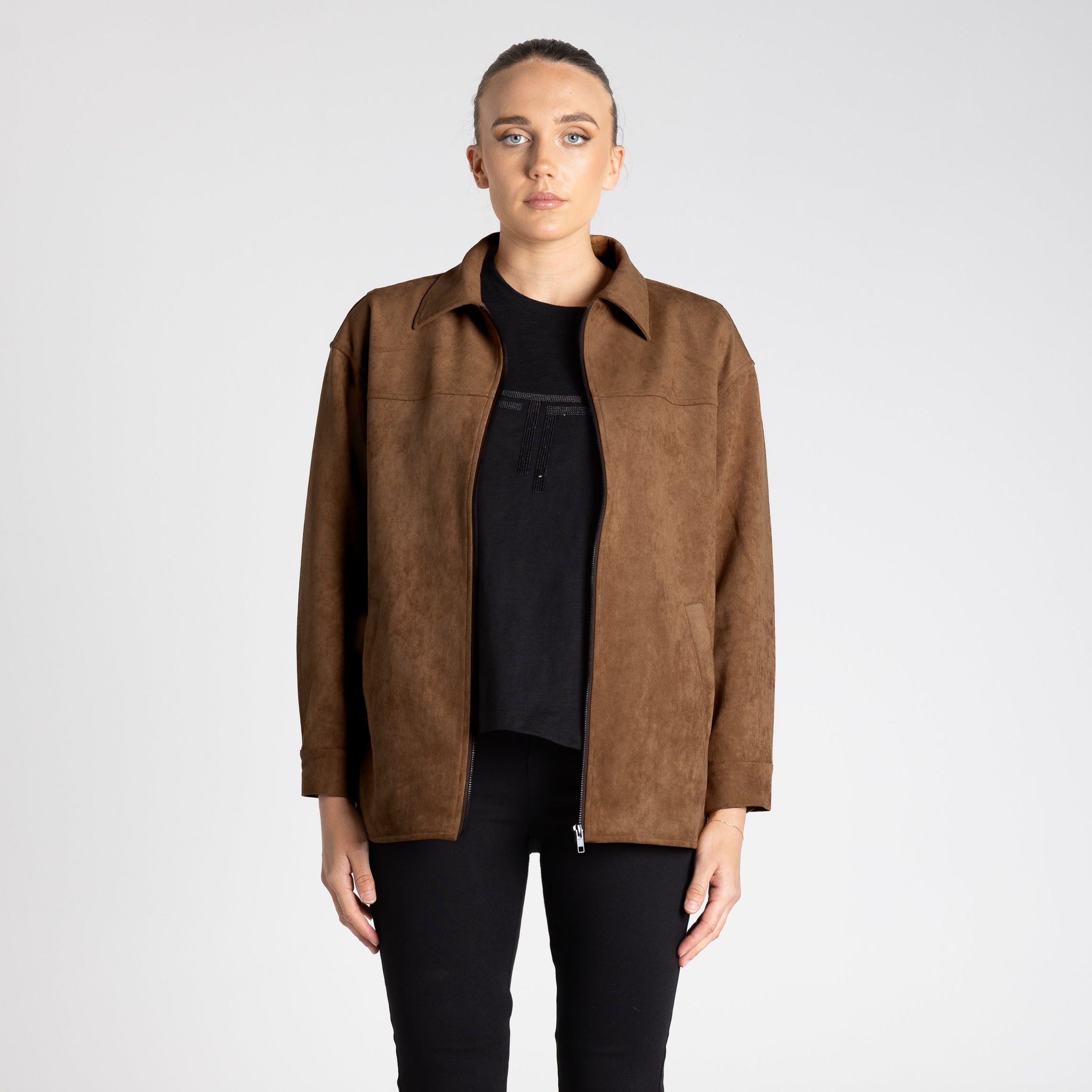 Faux Suede Jacket by Two-T's