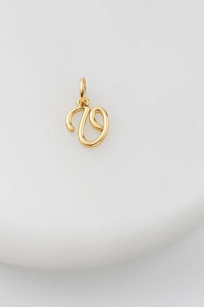Letter V Charm by Zafino- Gold