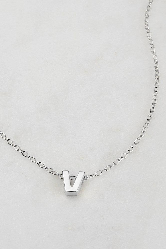 Letter Necklace V by Zafino- Silver