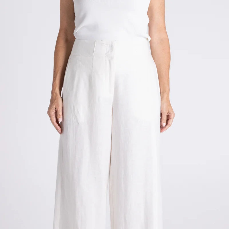 Abbey wide leg pant by Two T's - Milk