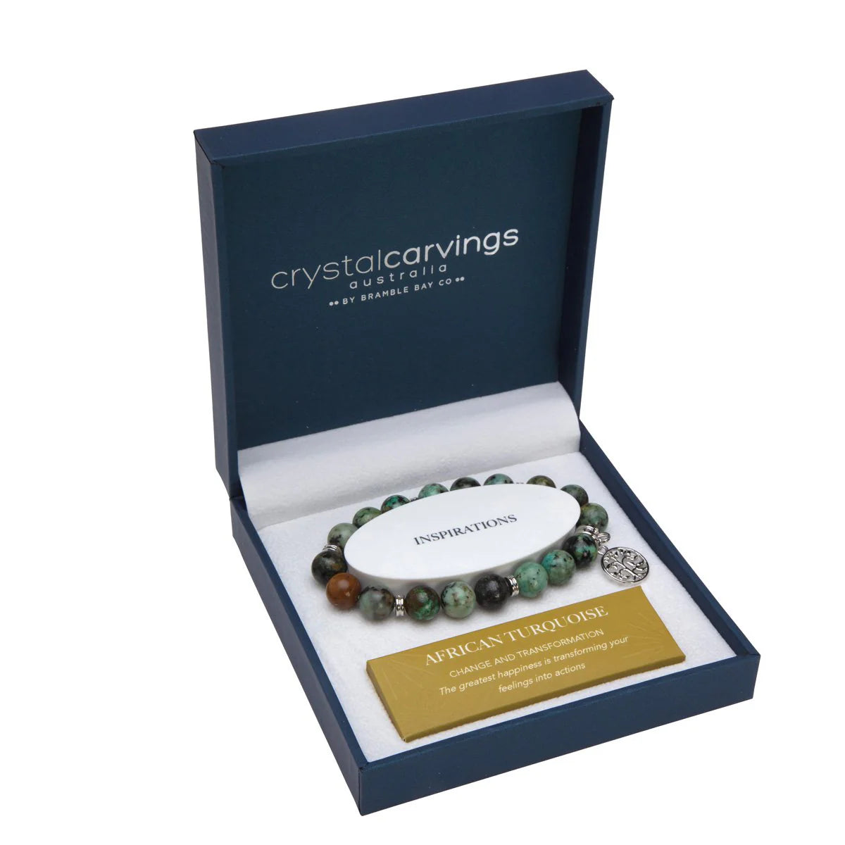 African Turquoise Tree of Life Charm bracelt by Bramble Bay