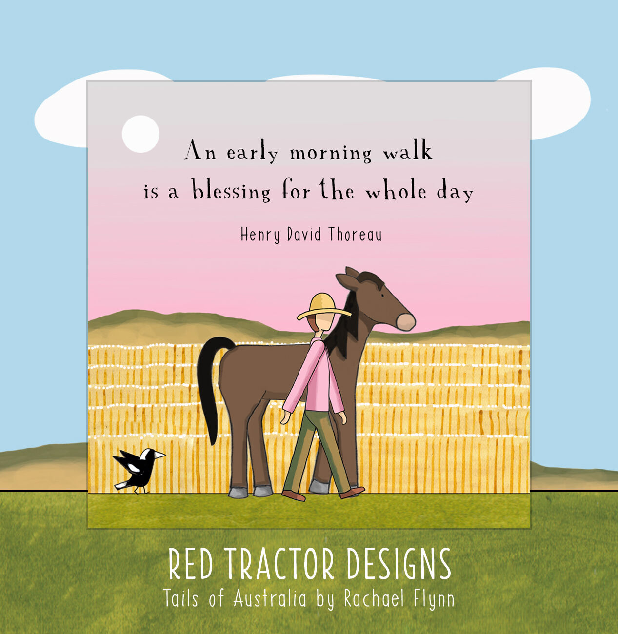 Early Morning Walk Magnet by Red Tractor Designs