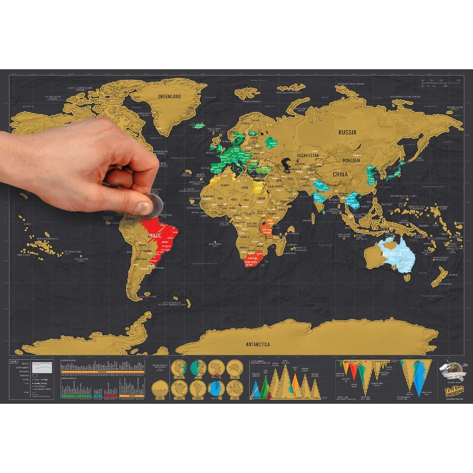 Luckies Scratch Map Deluxe Travel Edition by Isalbi