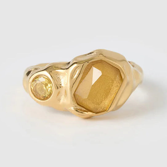 Anika Gold Ring - Citrine by Arms of Eve