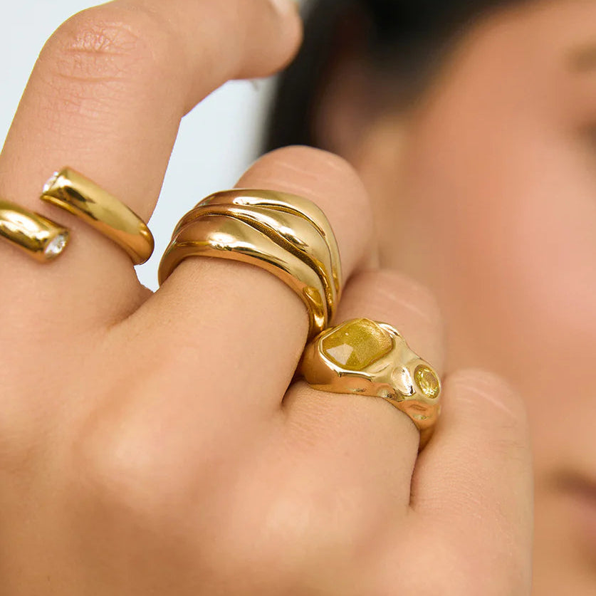 Anika Gold Ring - Citrine by Arms of Eve