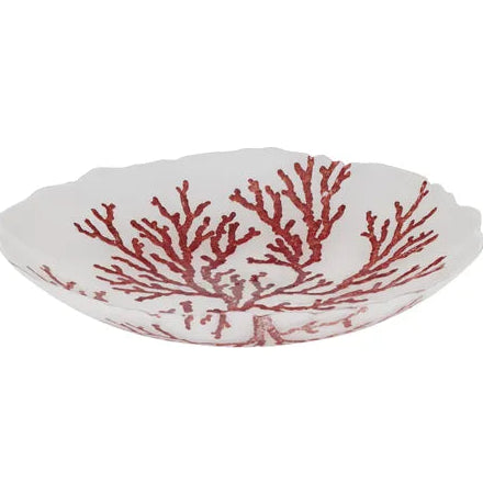 Atoll Glass Bowl by Coast to Coast - White/Red