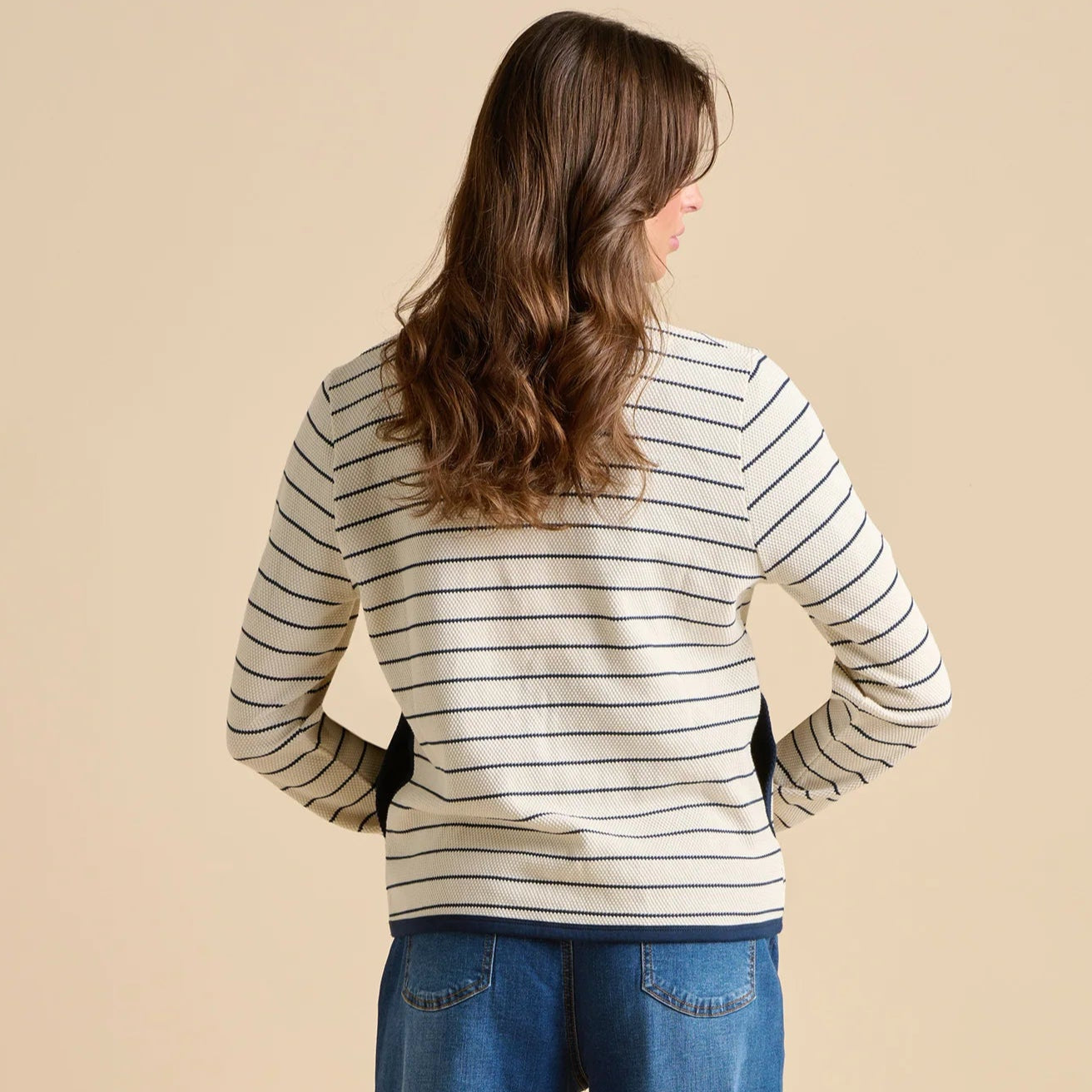 Breton Stripe Sweat Jacket by Brakeburn