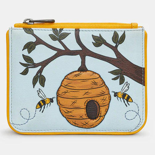 Bee Hive Zip Top Leather Purse by Yoshi