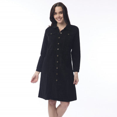 Cord solid dress waist seam by Orientique