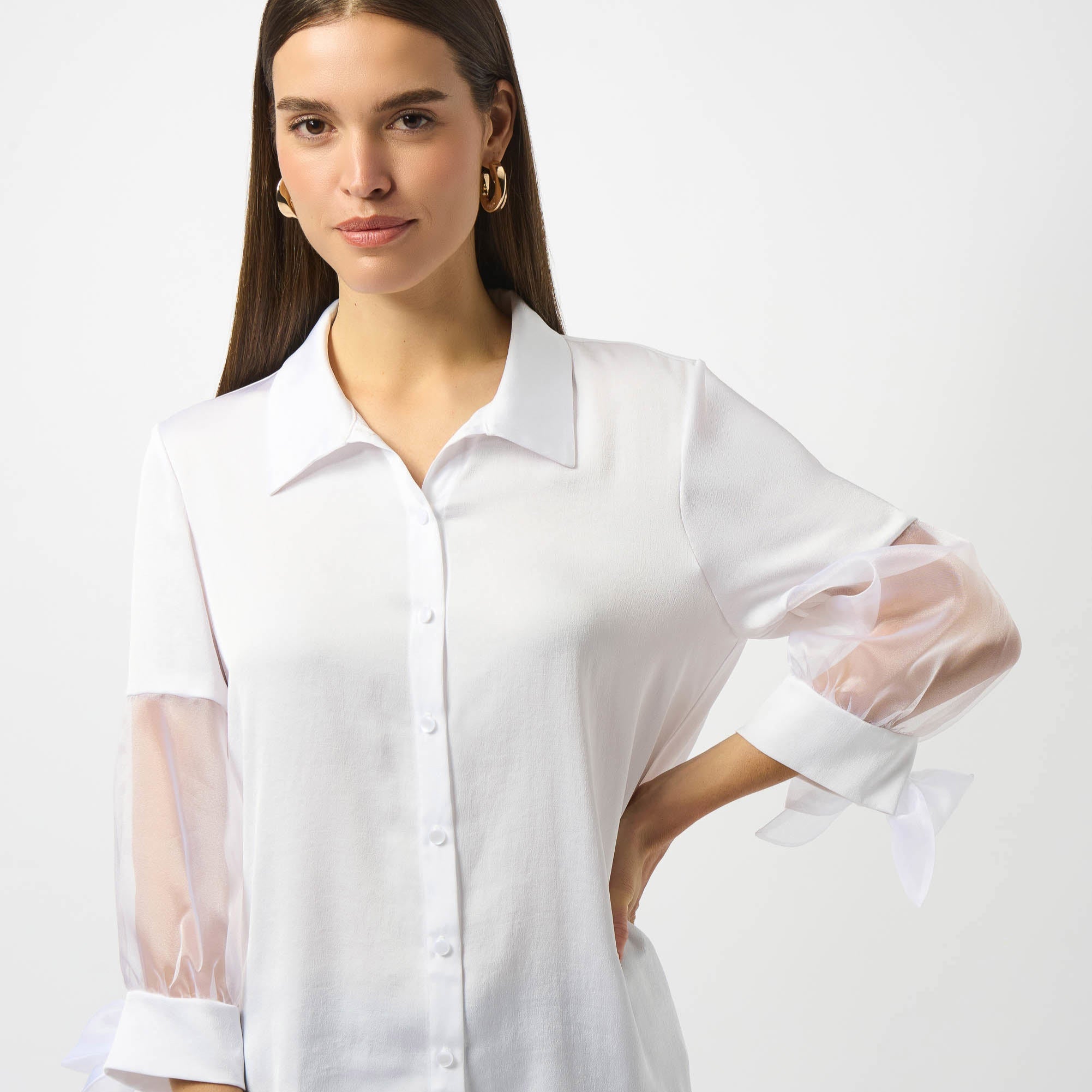Recycled Satin And Organza Boxy Blouse by Joseph Ribkoff