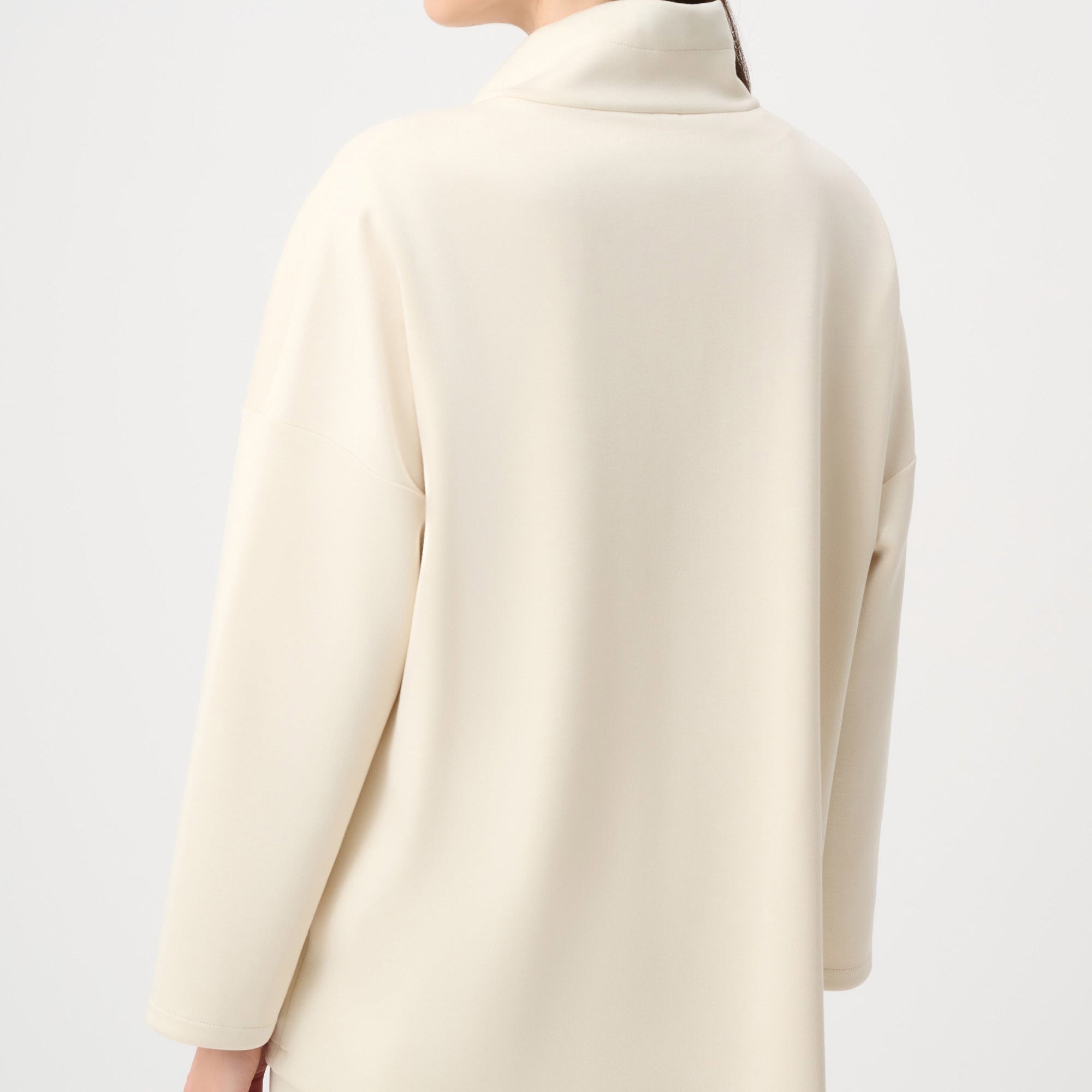 Scuba Jersey Funnel-Neck Boxy Jacket by Joseph Ribkoff