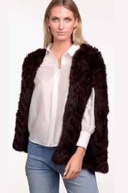 Rabbit Fur Cape in Merlot by 365 days