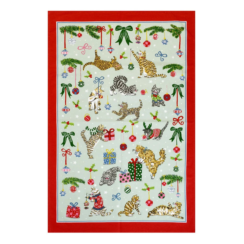 Ulster Weavers Christmas Cats Tea Towel Multi-Coloured