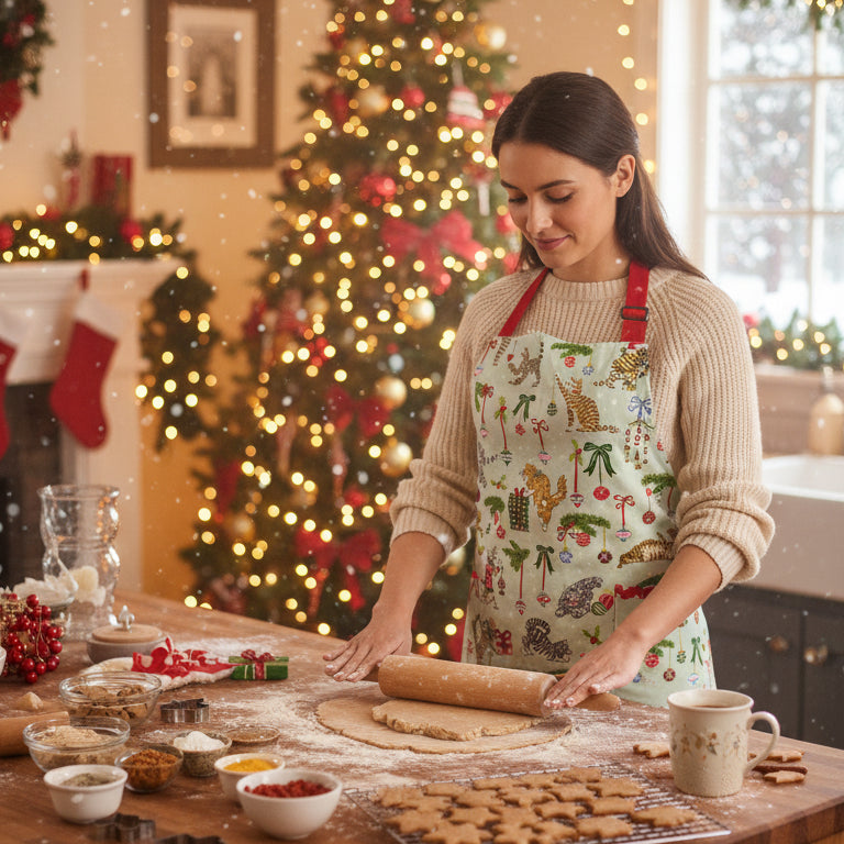 Ulster Weavers Christmas Cats Apron Multi-Coloured by Isalbi