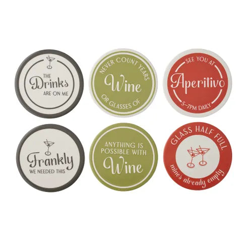 Social Ceramic Coaster 10cm 6 Assorted by Coast to Coast (price is per coaster)