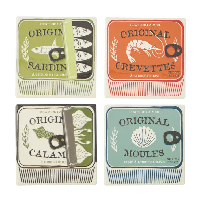 Lisbon S/4 Ceramic Coasters 10cm Multi by Coast to Coast