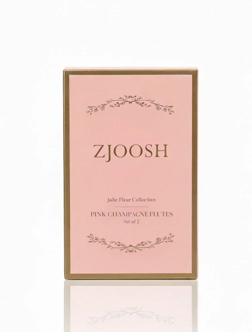 Jolie Fleur Crystal Champagne Flutes Pink by Zjoosh