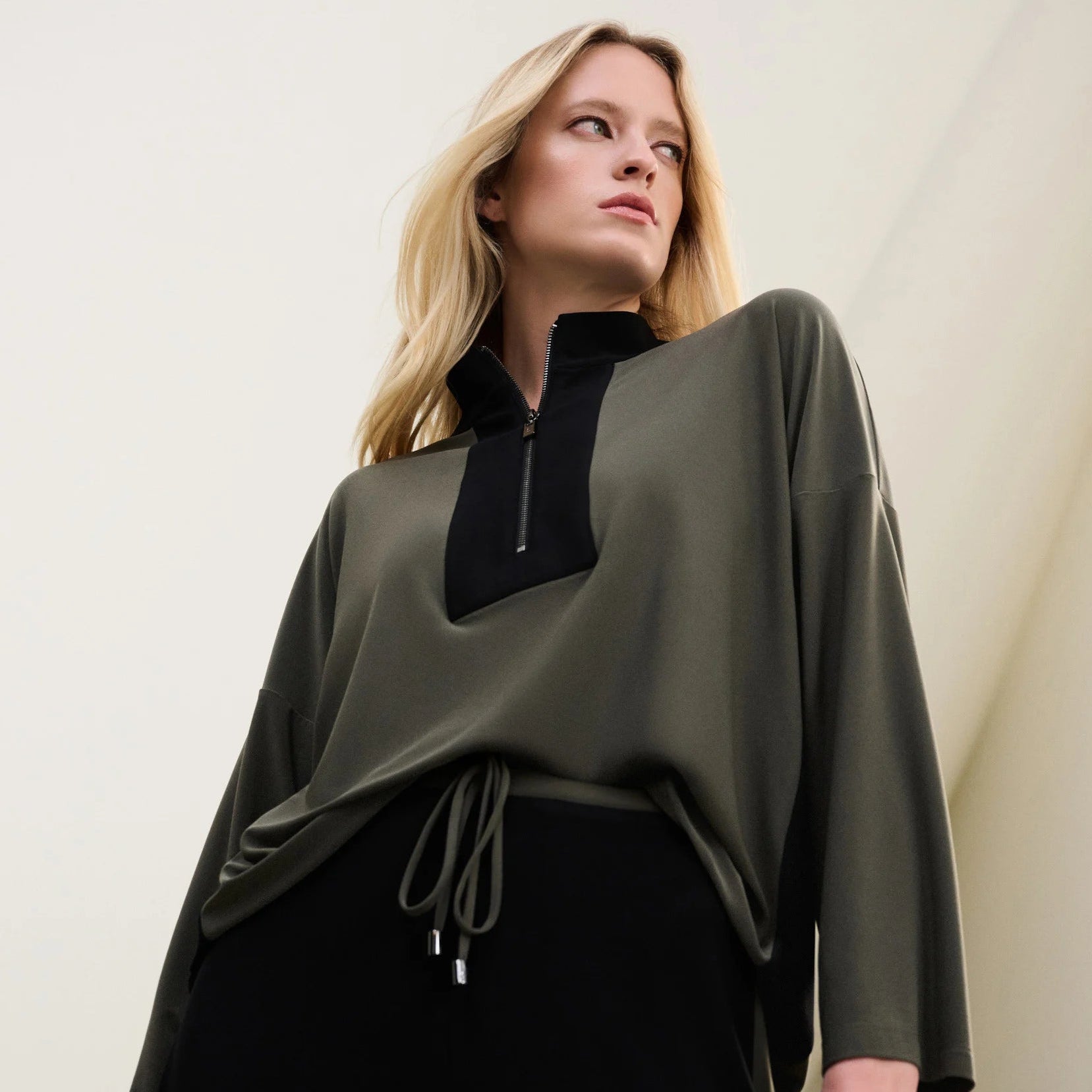 Silky Knit Color Block Straight Top by Joseph Ribkoff