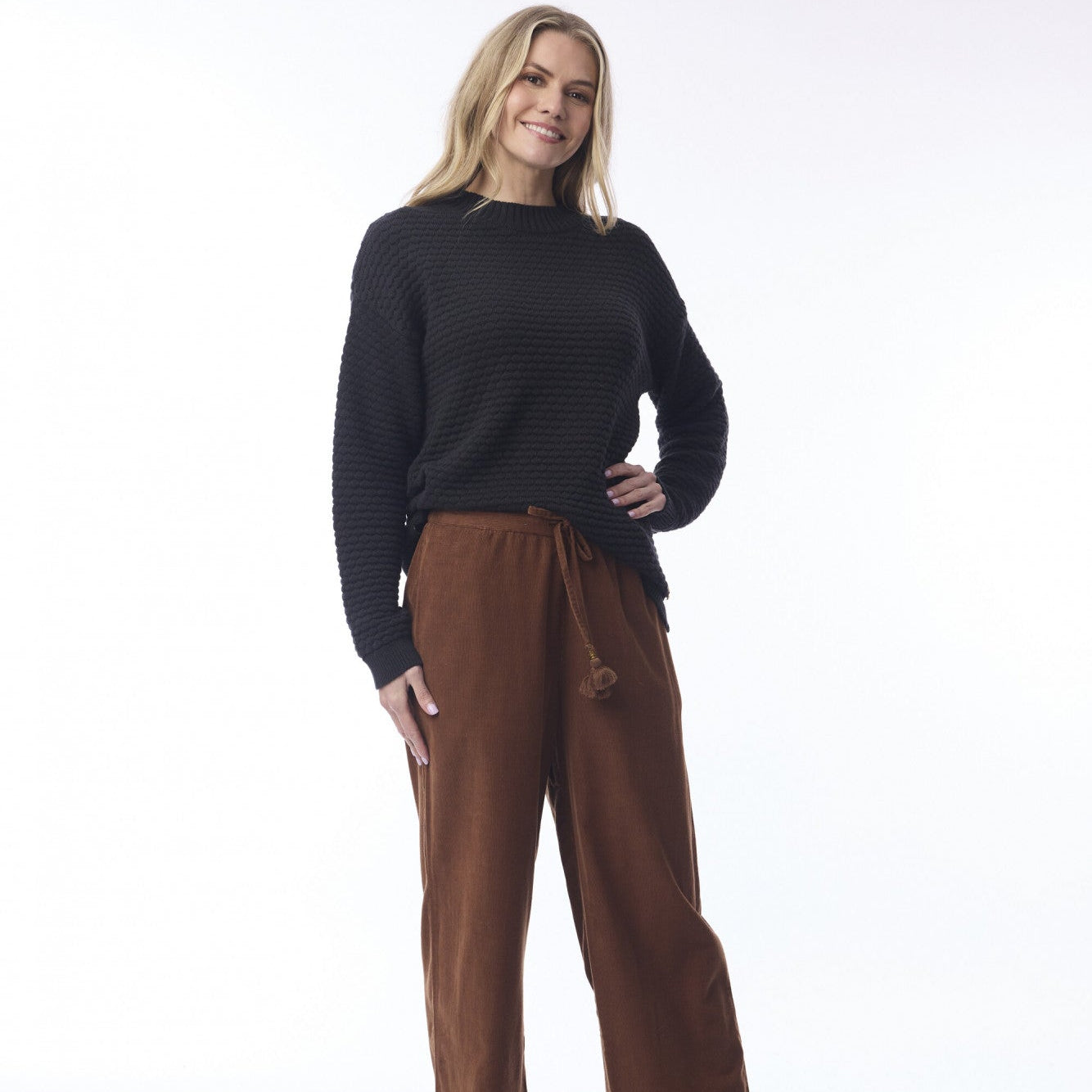 Cord Solid Trouser Flared by Orientique
