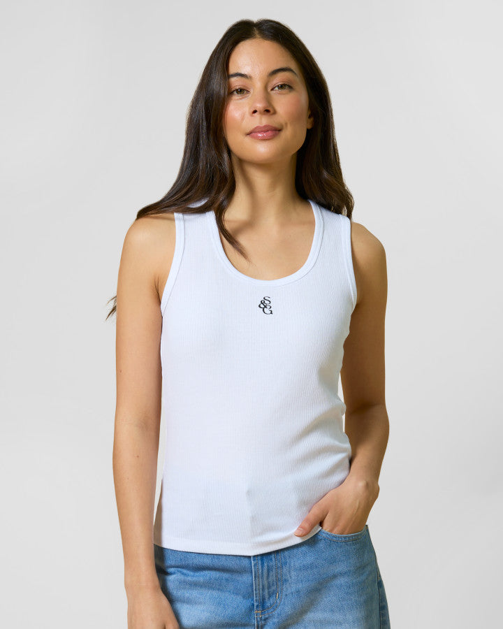 Core Logo Tank by Stella + Gemma - White