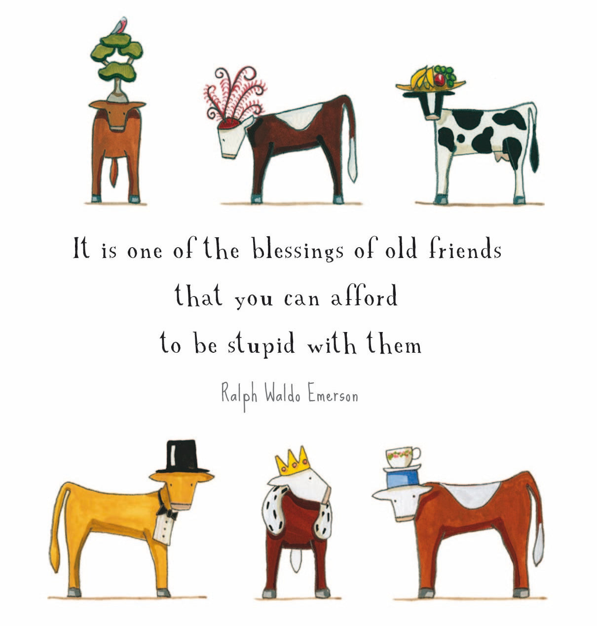 The Annual Cowmen Miranda Festivel square card by Red Tractor Designs