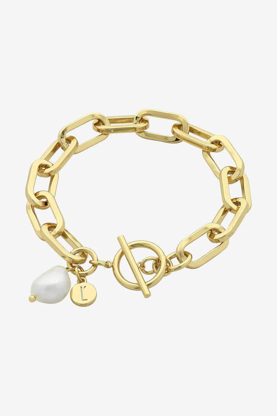Bangle - Darcy - Gold & Pearl by Liberte
