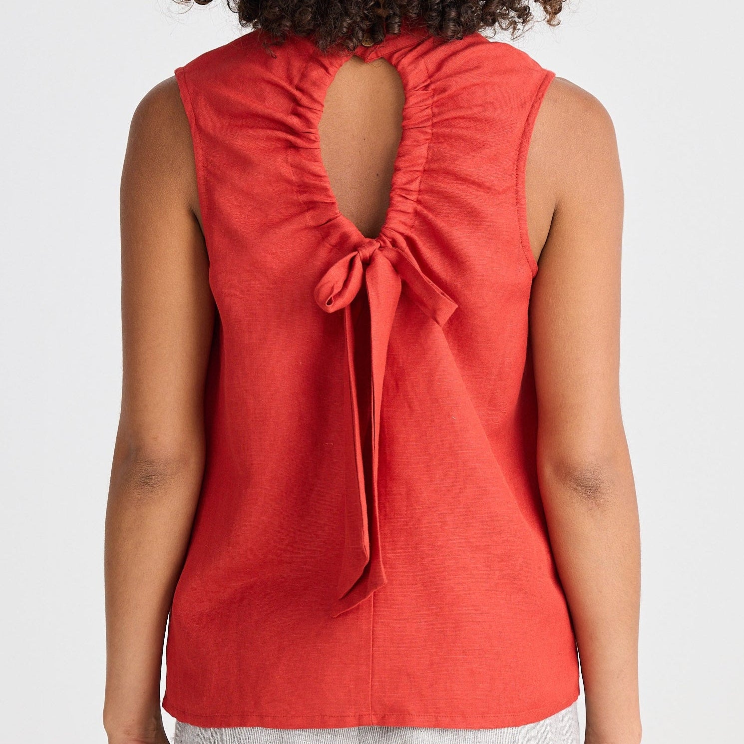 Adel Top by The Shanty- Cherry Linen Blend