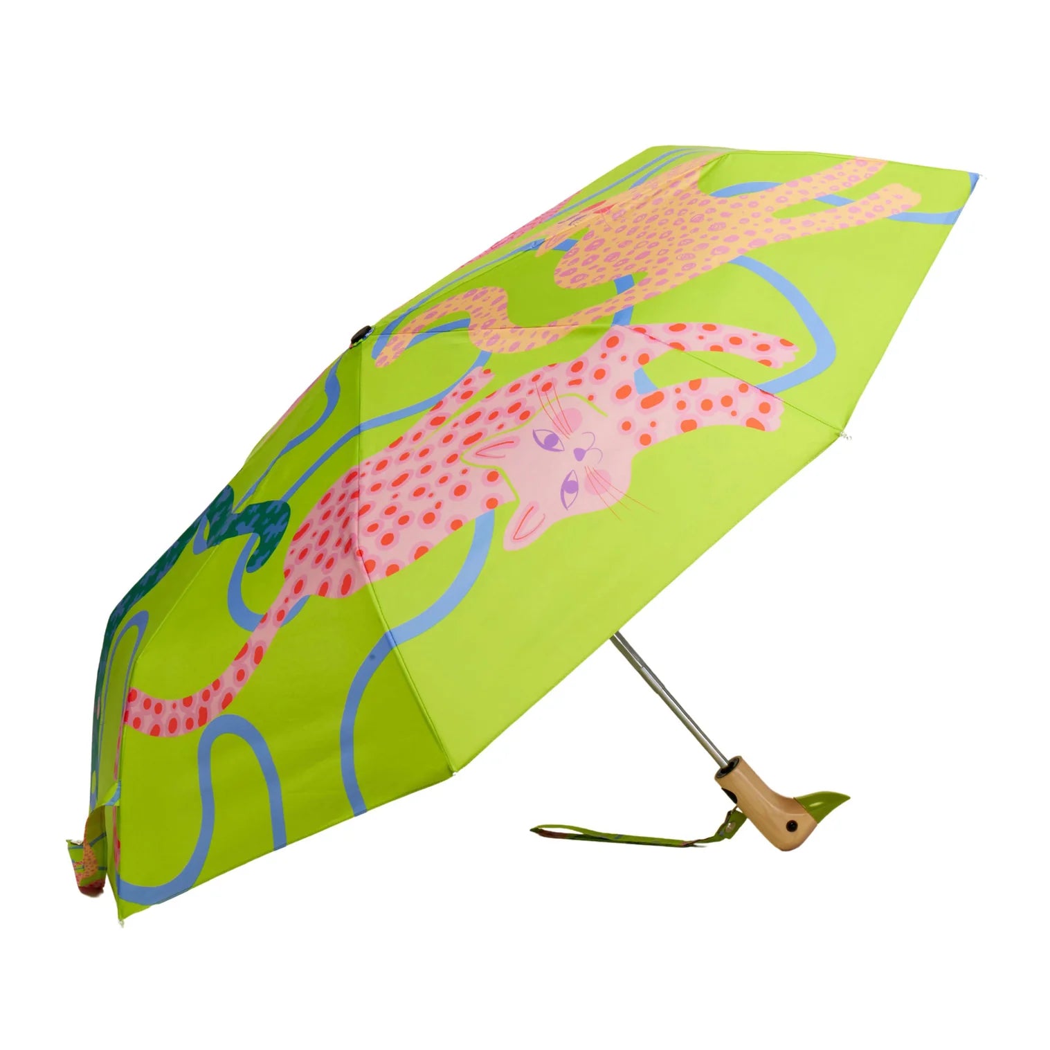 Original Duckhead Duck Umbrella Compact - Arty Cats Lime by Isalbi