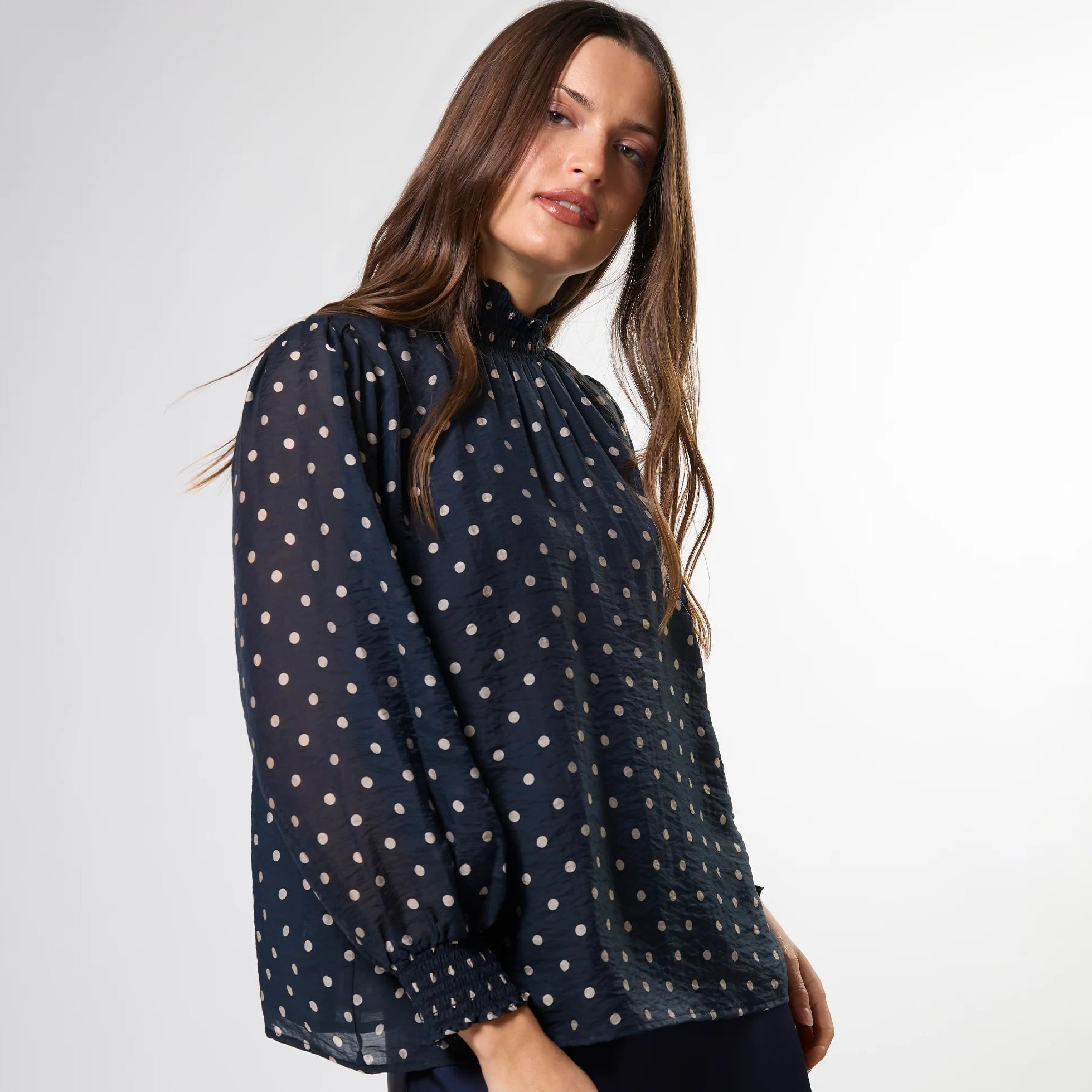 Sylvie Blouse - Midnight Dot by Stella + Gemma