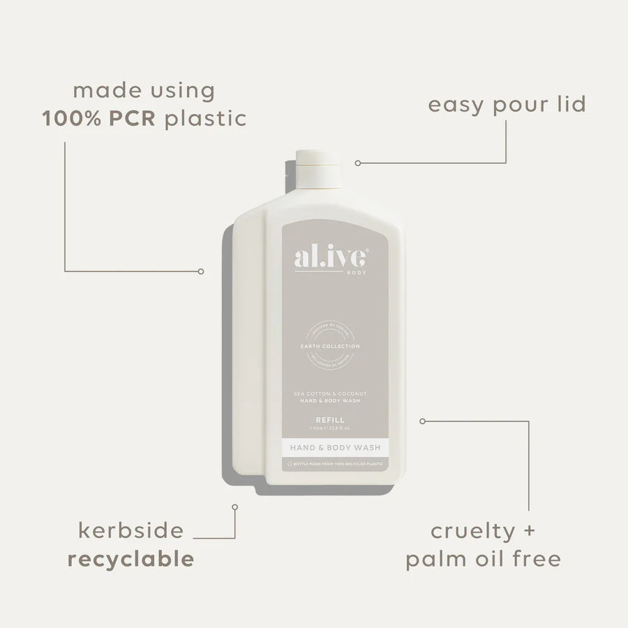 Sea Cotton and Coconut bodywash refill by Al.ive