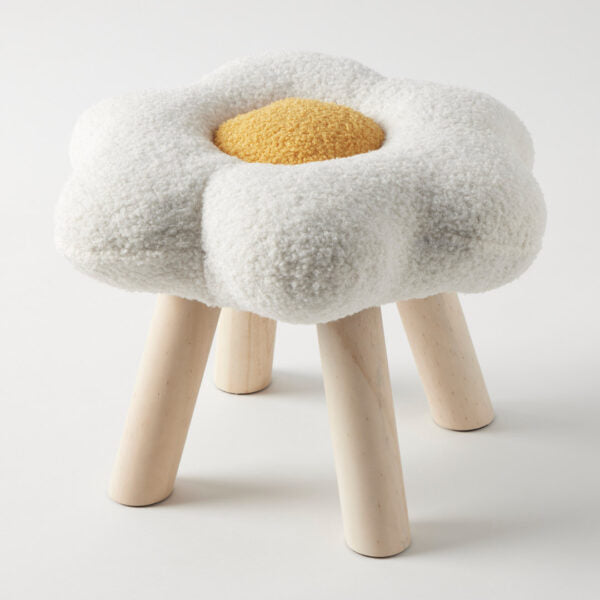 Jiggle & Giggle Sunny Side Up Bouclé Kids Stool by Pilbeam Living