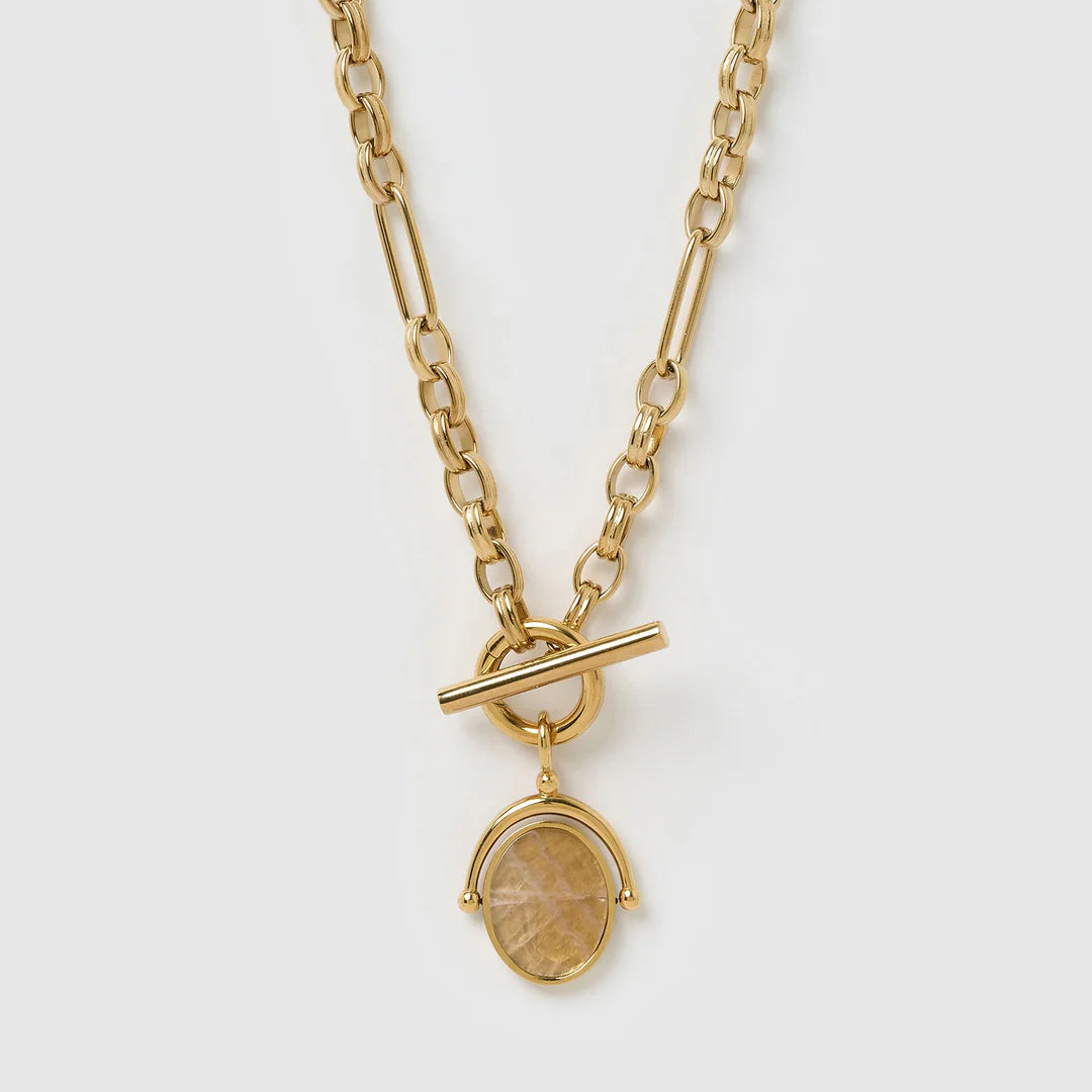 Delilah Spinner Necklace - Rose Quartz by Arms of Eve