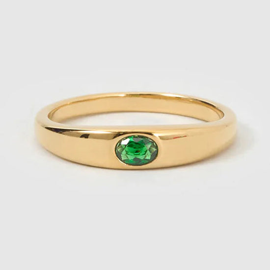Aria Gold Ring - Emerald by Arms of Eve