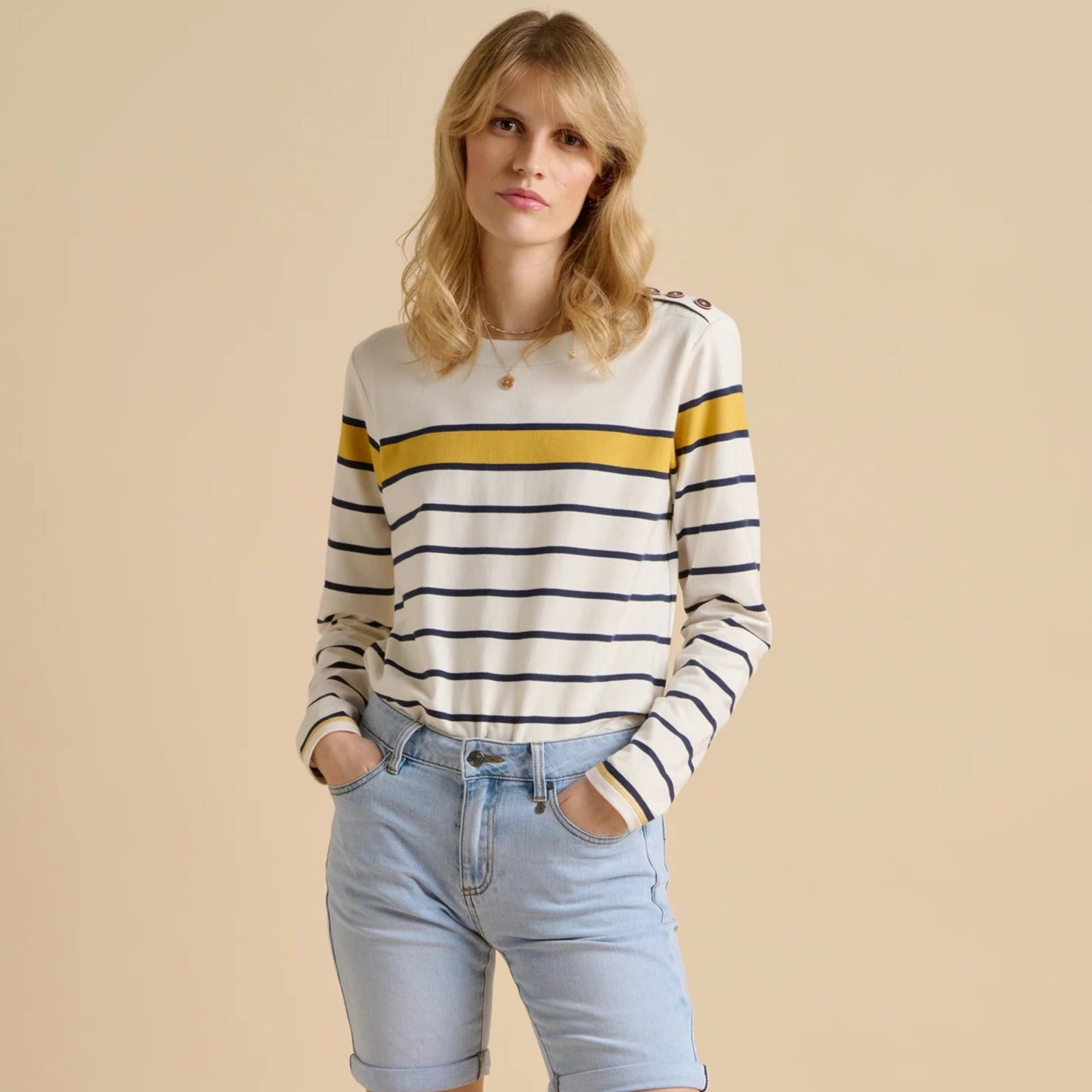 Engineered Stripe Bella Crew by Brakeburn