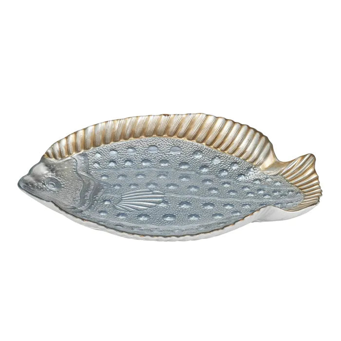 Umi Glass Fish Plate by Coast to Coast - Steel/Mint