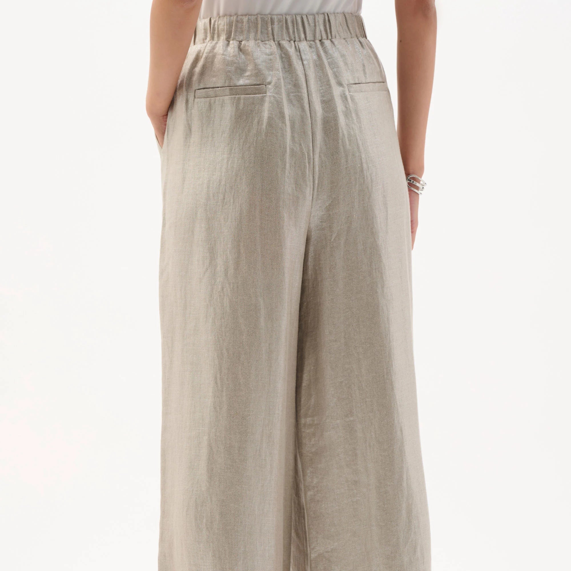 Foiled Linen Pull-On Wide Leg Pants by Joseph Ribkoff