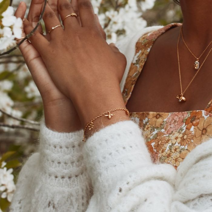 Garden Gathering Charm Bracelet by Alex Monroe - Gold Plate