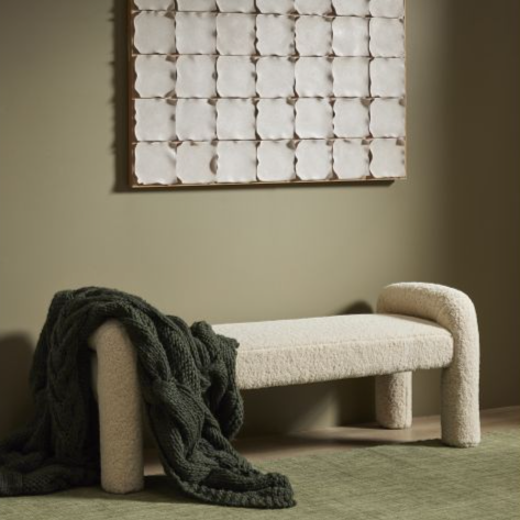 Hamish hand knitted throw by Grand Designs - Forest Green