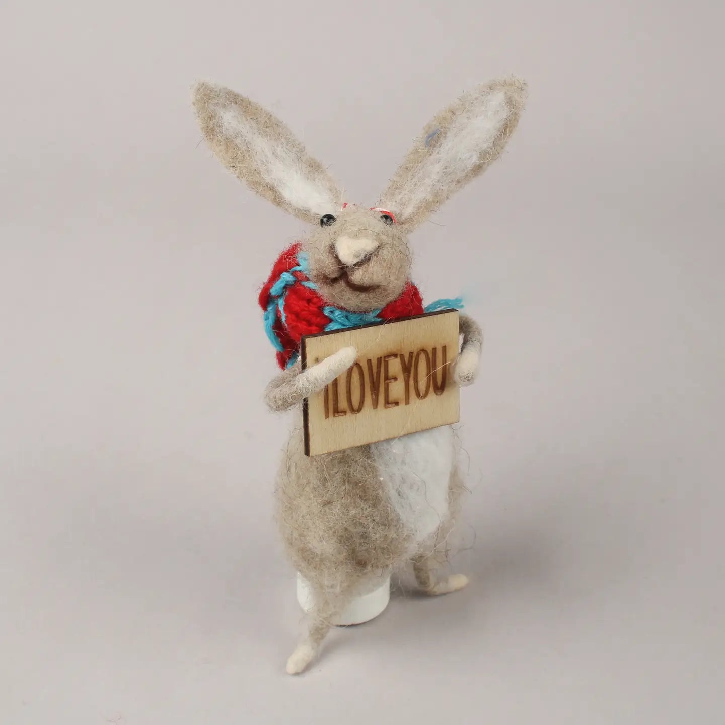 Felt Hare with Sign and Scarf by Originals International