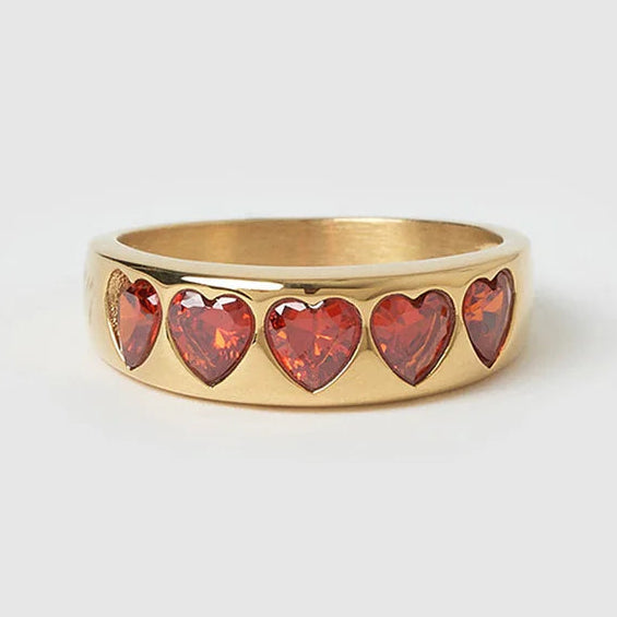 J'adore Gold Ring - Red by Arms of Eve