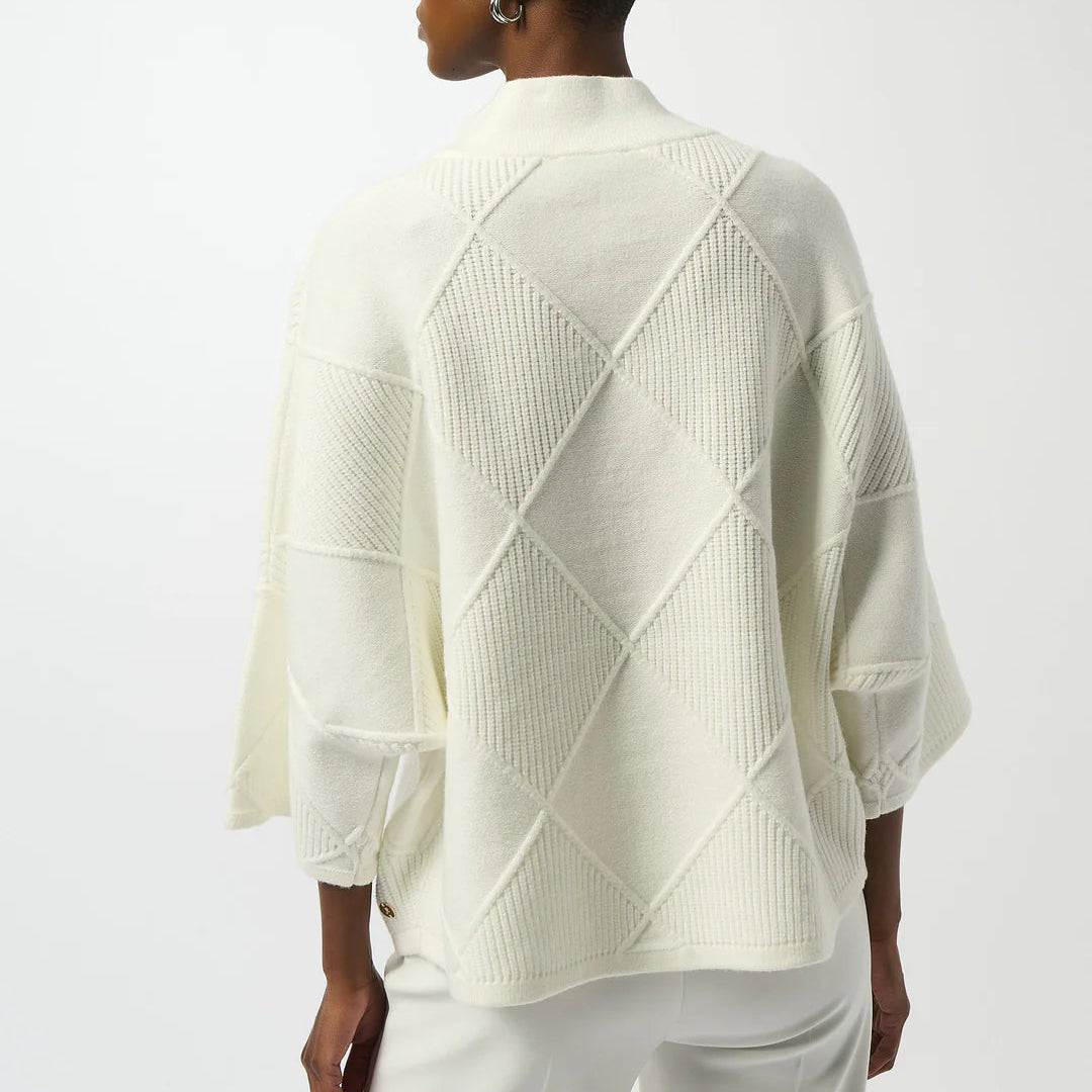 Textured Sweater Knit Mock Neck Pullover by Joseph Ribkoff