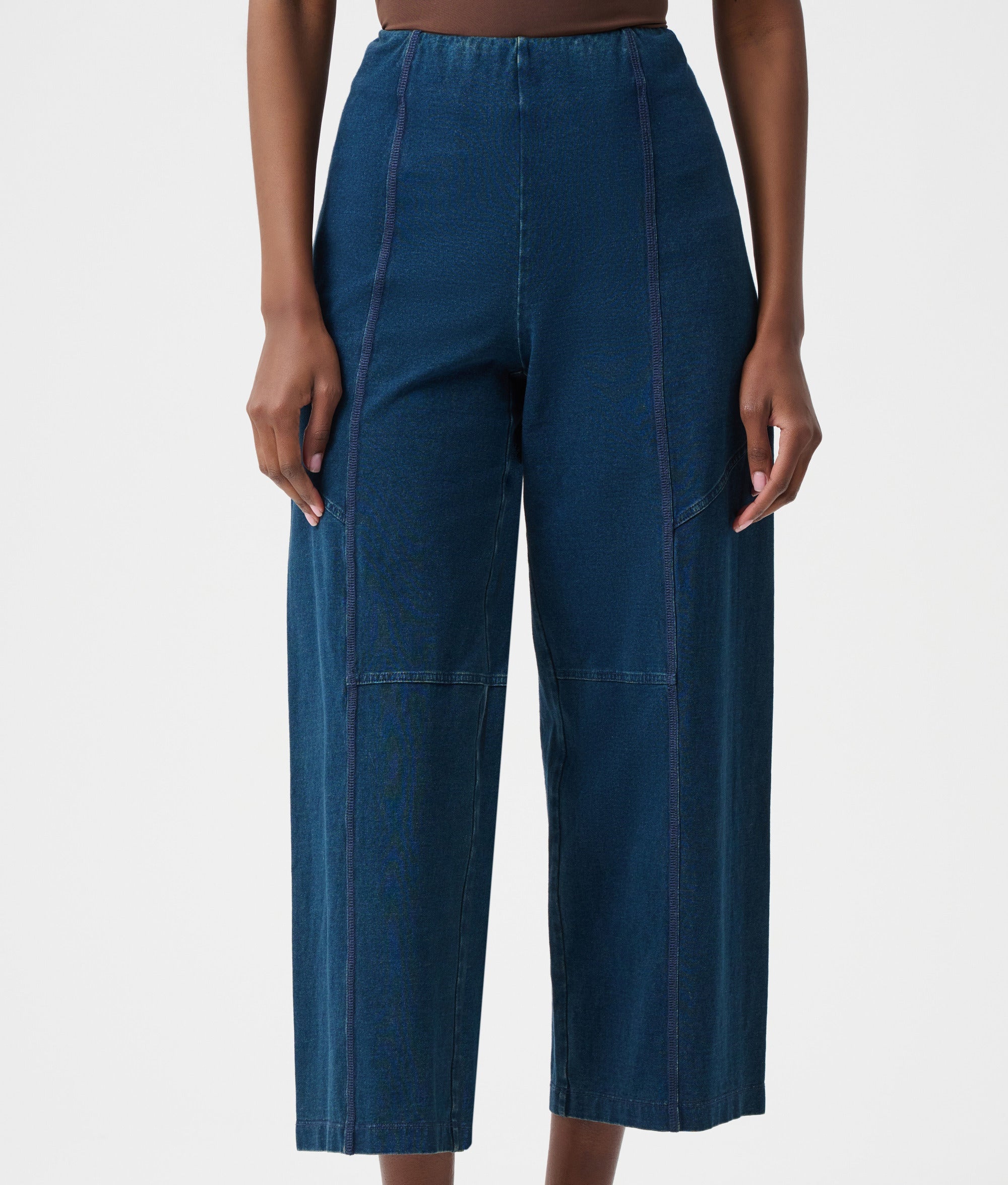 Knit Denim Culotte Pull-On Pants by Joseph Ribkoff