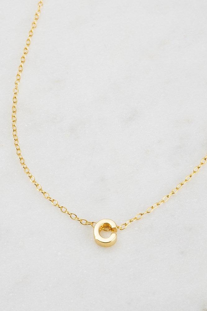 Letter Necklace C by Zafino- Gold