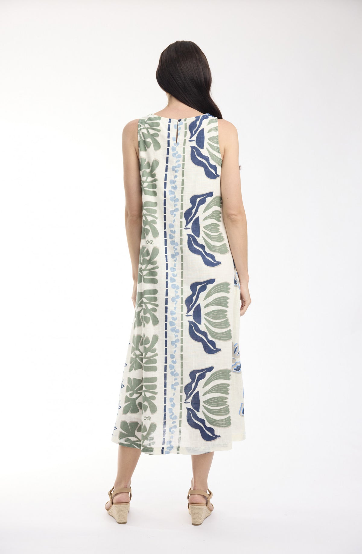 Liberte White Dress Midi Sleeveless by Orientique