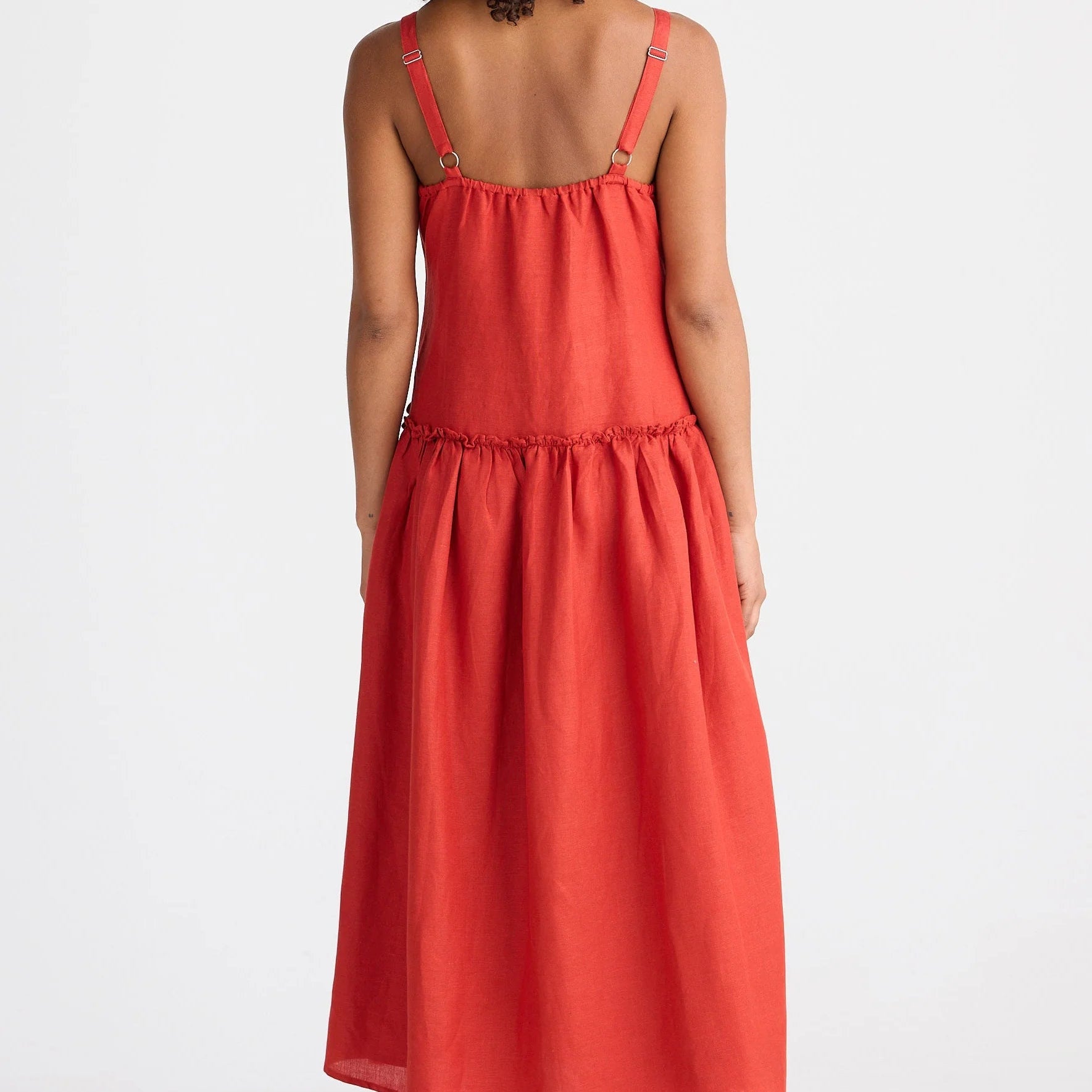 Limone Dress by The Shanty - Cherry Linen Blend