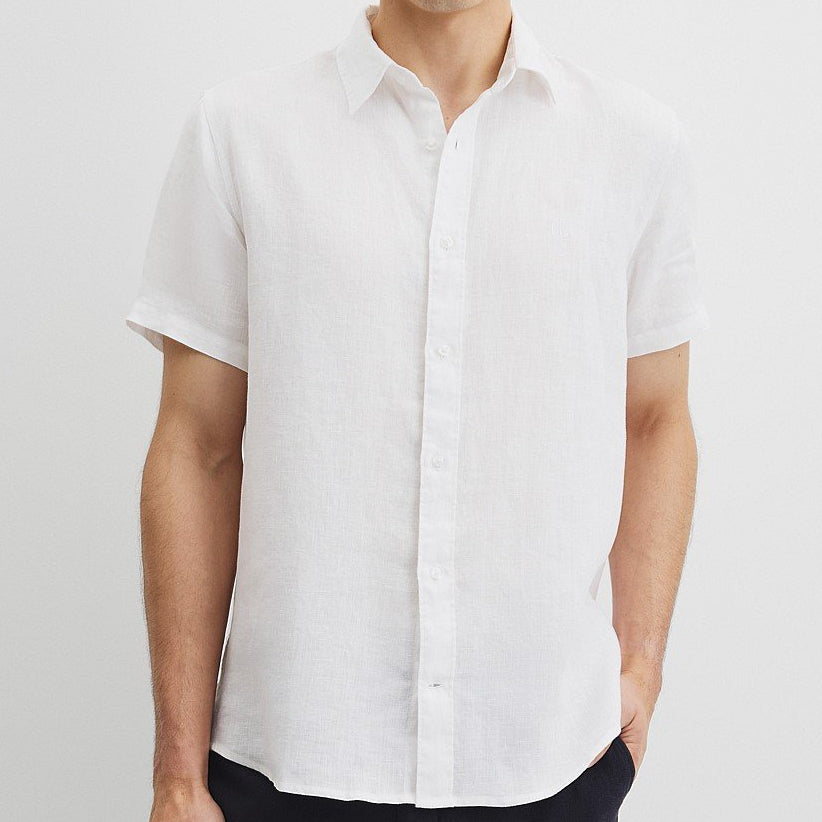 Regular Fit Organically Grown Linen Short Sleeve Shirt by Country Road