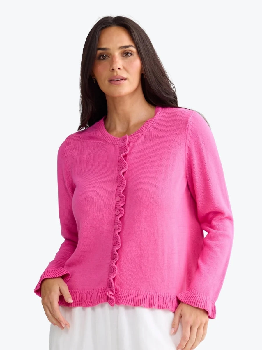 Lorrie Frill Cardi | Hot Pink by Brave & True