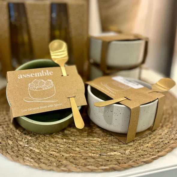 Lou S/2 ceramic bowl with spoon by Coast to Coast