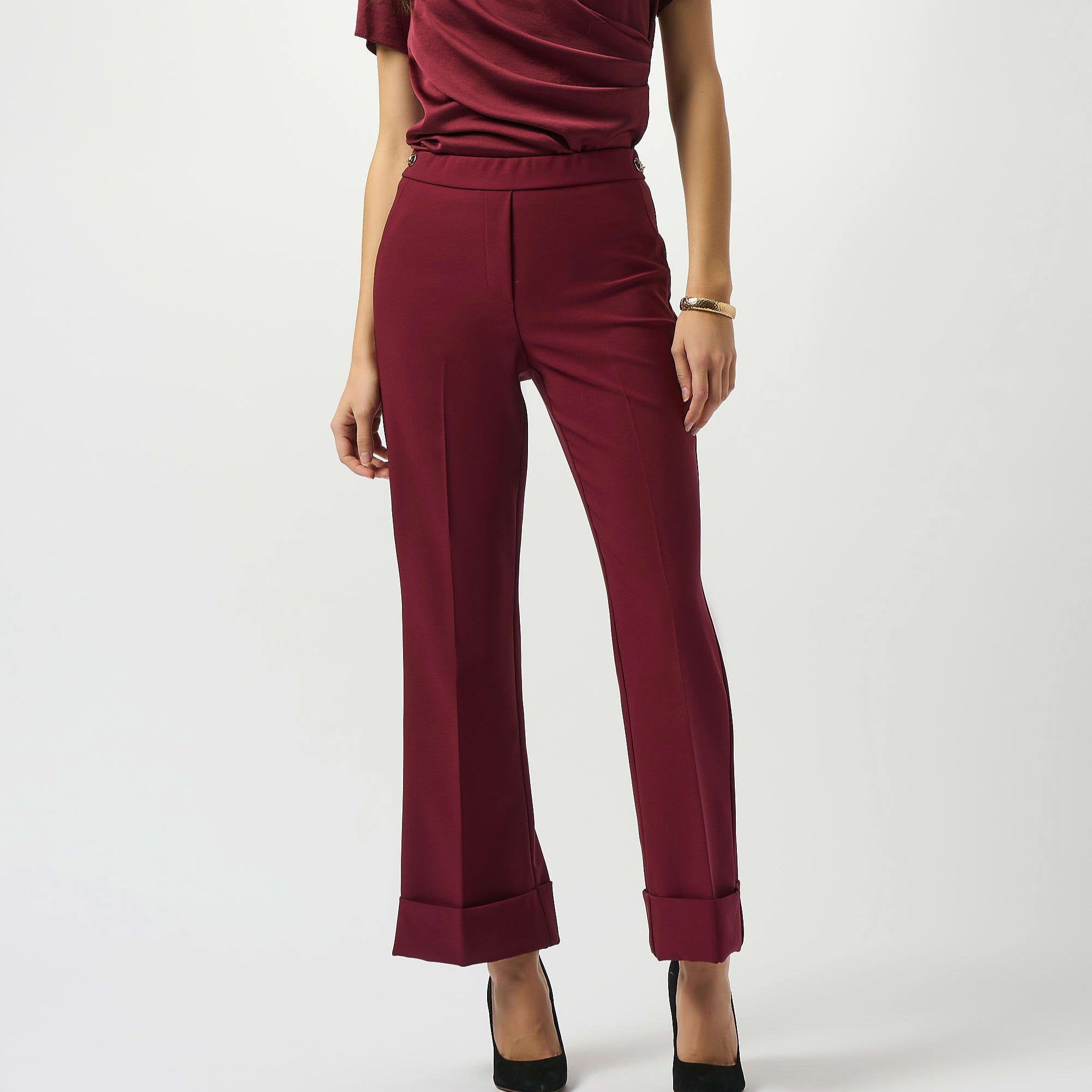 Lux Twill Flared Pull-On Pants by Jospeh Ribkoff
